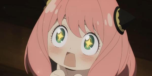 Spy x Family's Anya is surprised with her eyes sparkling.