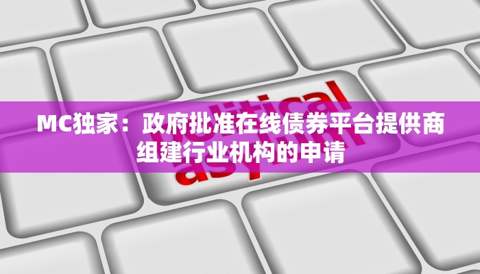 MC独家：政府批准在线债券平台提供商组建行业机构的申请
