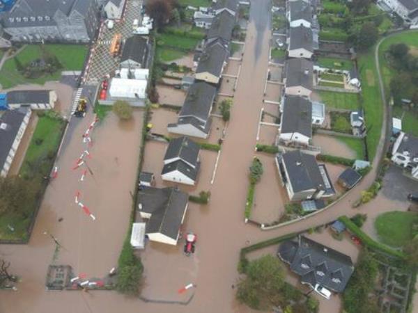 Drone footage shows the scale of the flooding in Midleton, Co Cork during Storm Babet. Picture: Guileen Coast Guard 