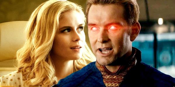 Erin Moriarty as Starlight and Antony Starr as Homelander in The Boys