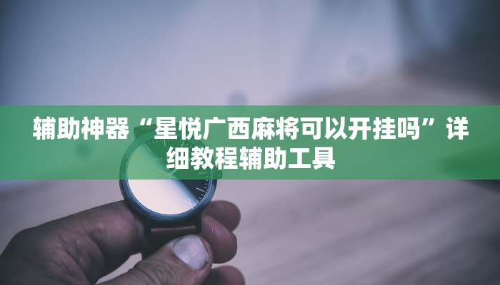 辅助神器“星悦广西麻将可以开挂吗”详细教程辅助工具