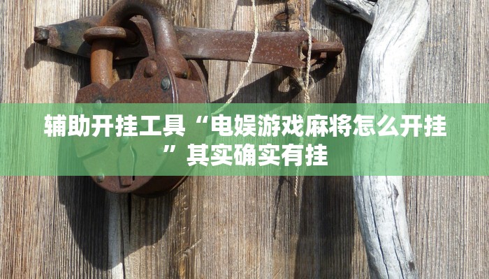 辅助开挂工具“电娱游戏麻将怎么开挂”其实确实有挂