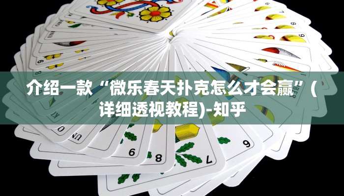 介绍一款“微乐春天扑克怎么才会赢”(详细透视教程)-知乎