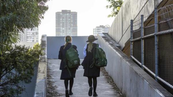 BRISBANE AUSTRALIA - NewsWire Photos AUGUST 12, 2021: Education stock of students from the South Brisbane area leaving school for the day. NCA NewsWire / Sarah Marshall