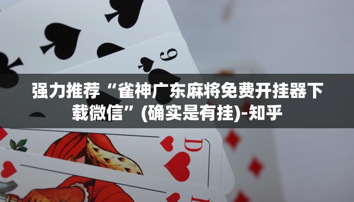 强力推荐“雀神广东麻将免费开挂器下载微信”(确实是有挂)-知乎