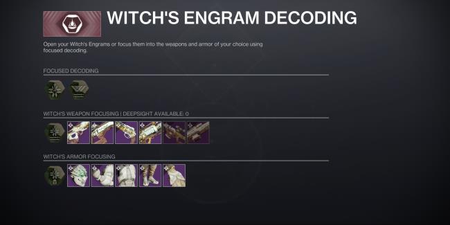 Destiny 2 Witch Engram Focusing