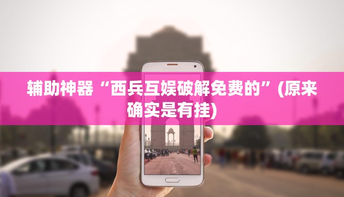 辅助神器“西兵互娱破解免费的”(原来确实是有挂)