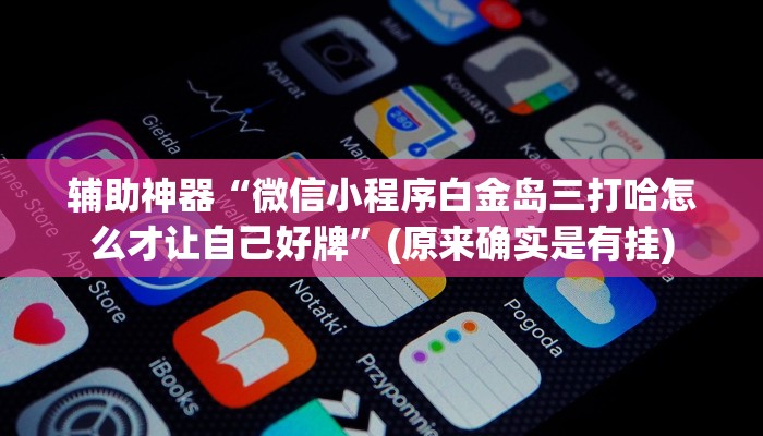 辅助神器“微信小程序白金岛三打哈怎么才让自己好牌”(原来确实是有挂)
