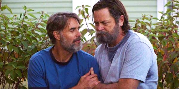 Frank and Bill holding on to each other in The Last of Us episode 3