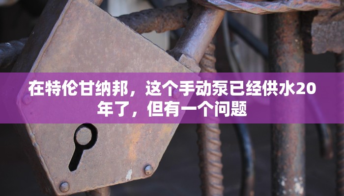 在特伦甘纳邦,这个手动泵已经供水20年了,但有一个问题 在特伦甘纳邦,这个手动泵已经供水20年了,但有一个问题