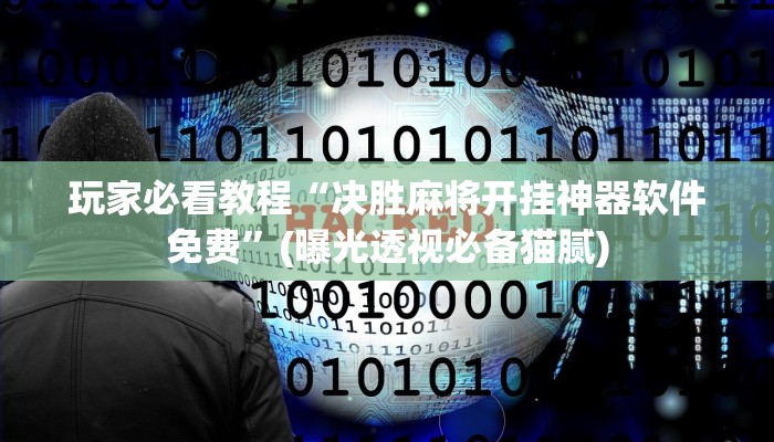 玩家必看教程“决胜麻将开挂神器软件免费”(曝光透视必备猫腻) 玩家必看教程“决胜麻将开挂神器软件免费”(曝光透视必备猫腻)