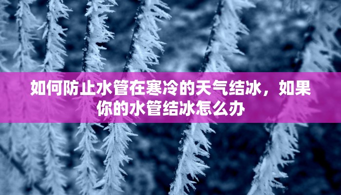 如何防止水管在寒冷的天气结冰,如果你的水管结冰怎么办 如何防止水管在寒冷的天气结冰,如果你的水管结冰怎么办