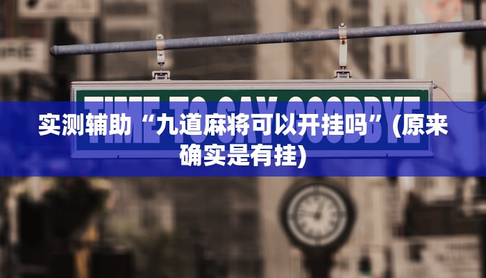 实测辅助“九道麻将可以开挂吗”(原来确实是有挂)