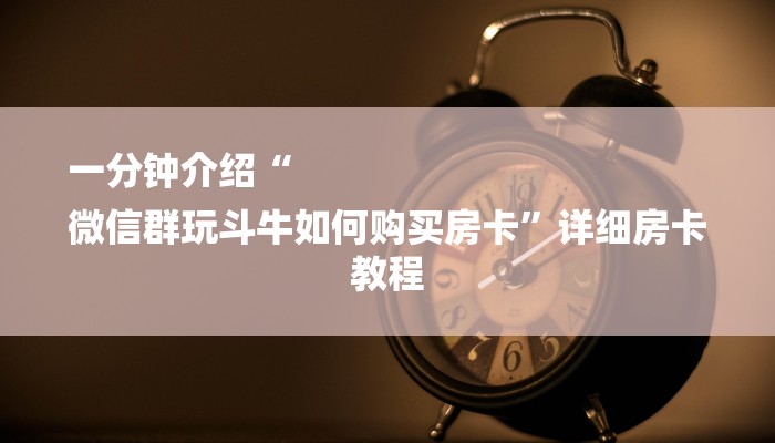 一分钟介绍“
微信群玩斗牛如何购买房卡”详细房卡教程