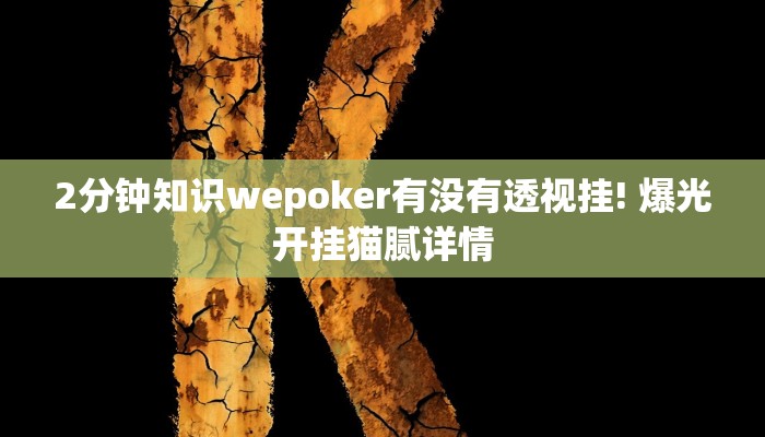 2分钟知识wepoker有没有透视挂! 爆光开挂猫腻详情