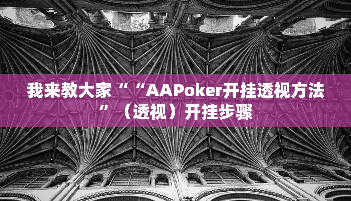 我来教大家““AAPoker开挂透视方法”（透视）开挂步骤