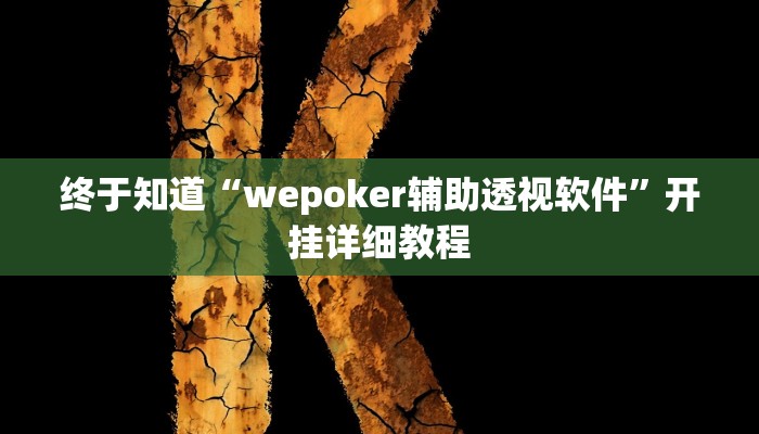 终于知道“wepoker辅助透视软件”开挂详细教程