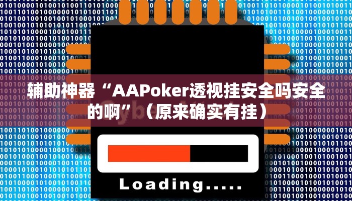 辅助神器“AAPoker透视挂安全吗安全的啊”（原来确实有挂）
