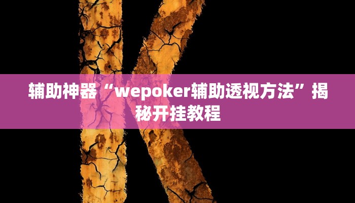 辅助神器“wepoker辅助透视方法”揭秘开挂教程